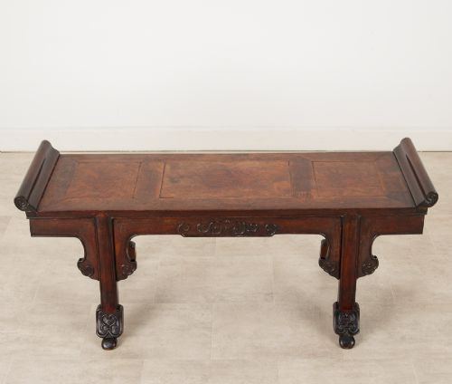 ANTIQUE CHINESE HARDWOOD ALTAR BENCH WINDOW SEAT 19TH CENTURY - ADDITIONAL PHOTO 6