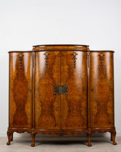 ANTIQUE BURR WALNUT COCKTAIL CABINET C19251935