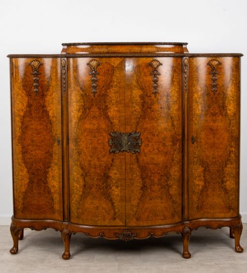 ANTIQUE BURR WALNUT COCKTAIL CABINET C19251935 - ADDITIONAL PHOTO 2
