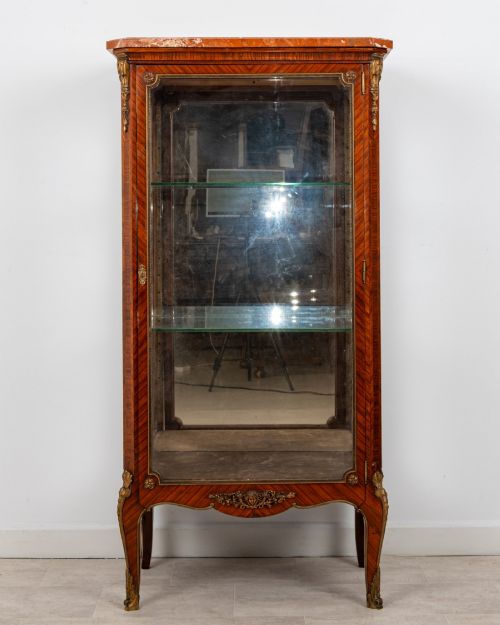 ANTIQUE KINGWOOD ORMOLU DISPLAY CABINET BY FRANOIS LINKE WITH MARBLE TOP - ADDITIONAL PHOTO 1