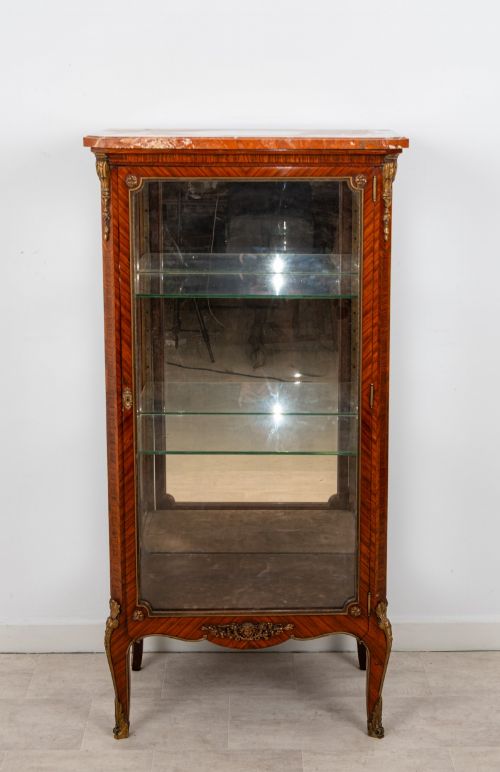 ANTIQUE KINGWOOD ORMOLU DISPLAY CABINET BY FRANOIS LINKE WITH MARBLE TOP - ADDITIONAL PHOTO 2
