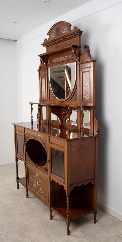 ANTIQUE VICTORIAN MAHOGANY INLAID CHIFFONIER CABINET C1890 - ADDITIONAL PHOTO 10