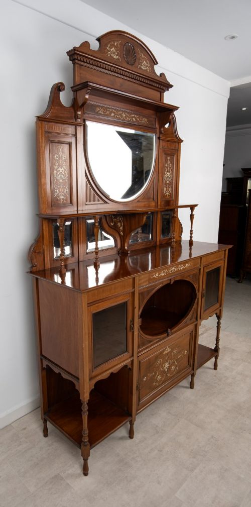 ANTIQUE VICTORIAN MAHOGANY INLAID CHIFFONIER CABINET C1890 - ADDITIONAL PHOTO 11