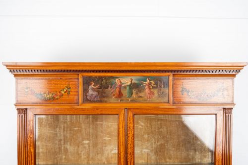ANTIQUE EDWARDIAN SATINWOOD PAINTED DISPLAY CABINET ON STAND BY HAMPTON SONS C1900 - ADDITIONAL PHOTO 3