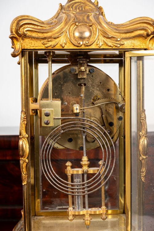ANTIQUE ANSONIA NEW YORK GILT BRONZE CRYSTAL REGULATOR CLOCK C1880 - ADDITIONAL PHOTO 6