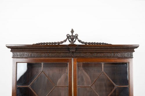 ANTIQUE CHIPPENDALE REVIVAL MAHOGANY ASTRAGAL GLAZED BOOKCASE CABINET C1900 - ADDITIONAL PHOTO 3