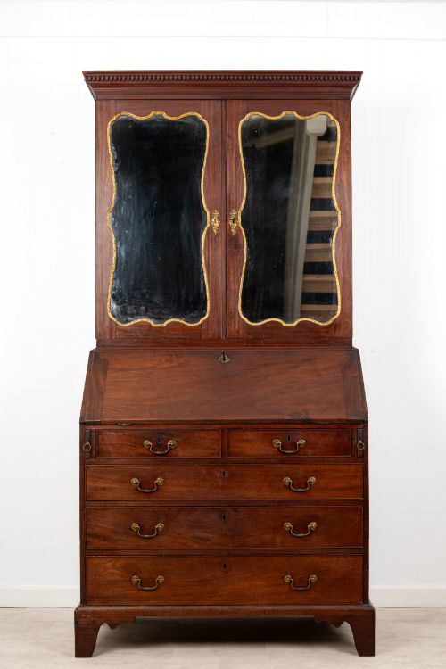 FINE GEORGE III PERIOD MAHOGANY BUREAU BOOKCASE SECRETARY DESK C1760 - ADDITIONAL PHOTO 2