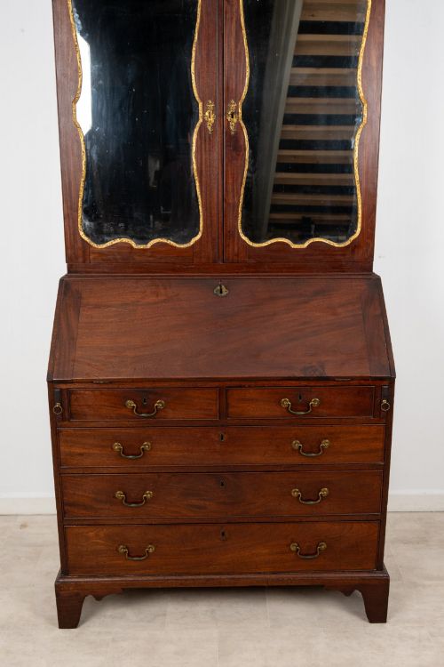 FINE GEORGE III PERIOD MAHOGANY BUREAU BOOKCASE SECRETARY DESK C1760 - ADDITIONAL PHOTO 4