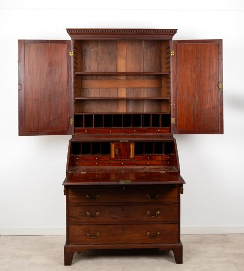 FINE GEORGE III PERIOD MAHOGANY BUREAU BOOKCASE SECRETARY DESK C1760 - ADDITIONAL PHOTO 6