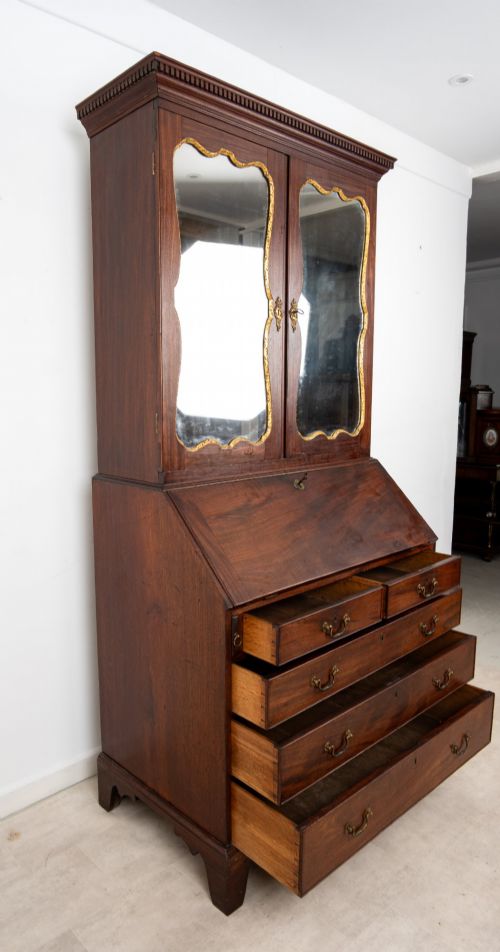 FINE GEORGE III PERIOD MAHOGANY BUREAU BOOKCASE SECRETARY DESK C1760 - ADDITIONAL PHOTO 9