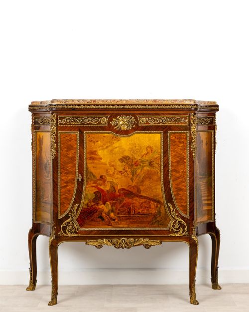 François Linke Vernis Martin & Gilt-bronze Side Cabinet, C.1900