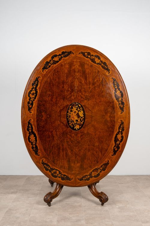 Fine Victorian Burr Walnut & Marquetry Tilt-top Loo Table C.1860