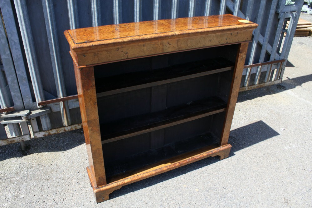 A Burr Walnut Open Bookcase