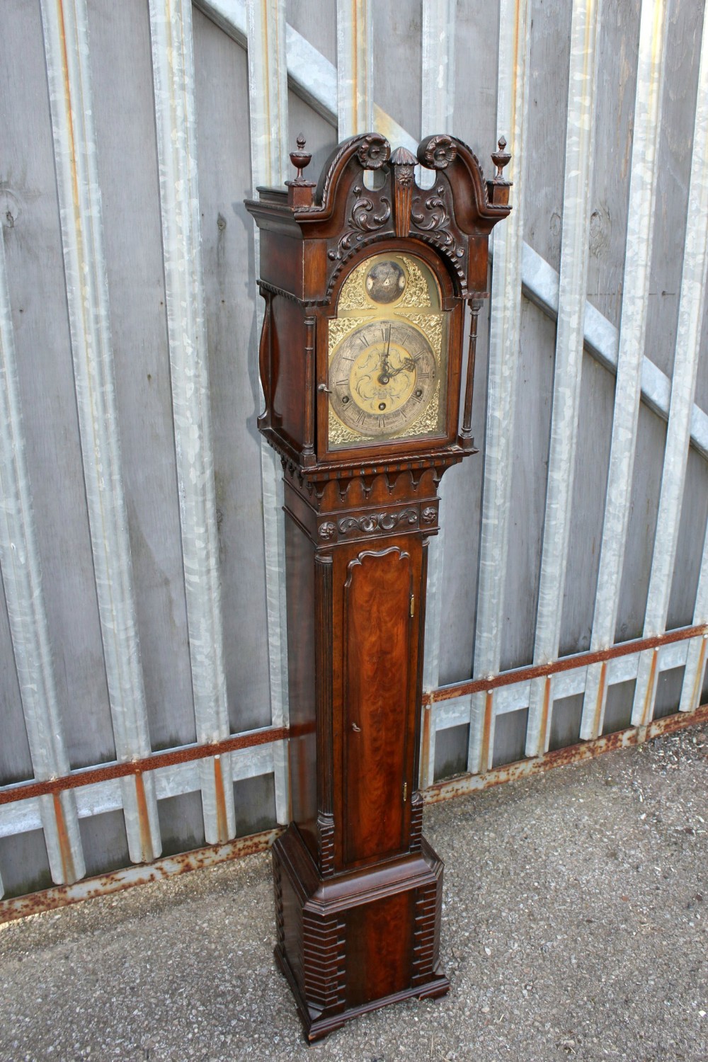 A Chippendale Style Mahogany Grandmother Clock Of Small Size
