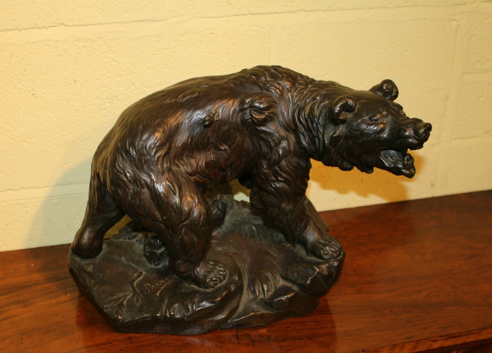 An Naturalistic Bronzed Figure Of A Bear 