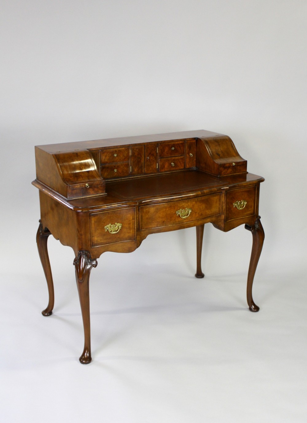 A Queen Anne Style Walnut Carlton House Desk