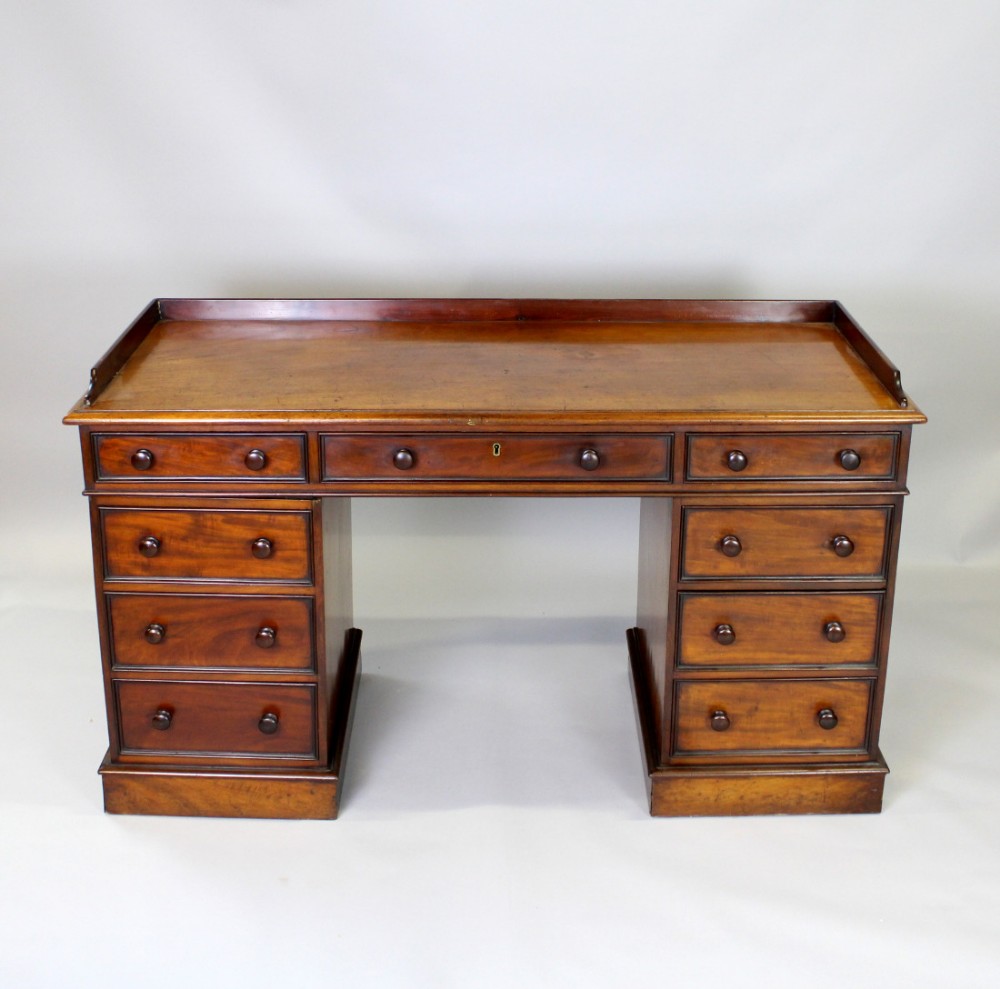 A Victorian Mahogany Pedestal Desk