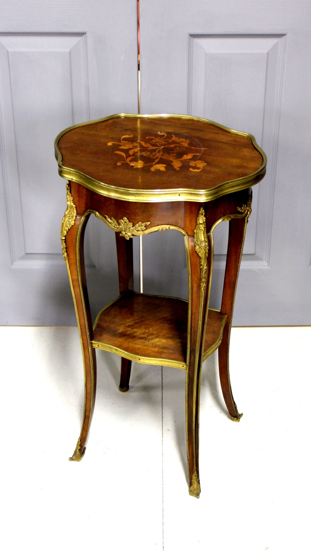 A SUPERB QUALITY GILT BRONZE MOUNTED INLAID SIDE TABLE STAMPED GILLOWS 