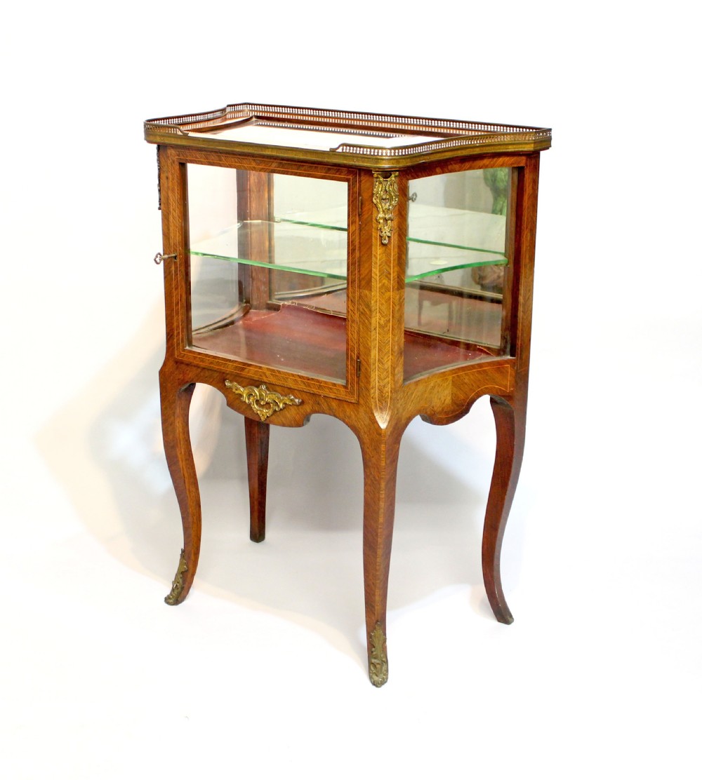 A French 19th Century Kingwood Vitrine Display Cabinet 