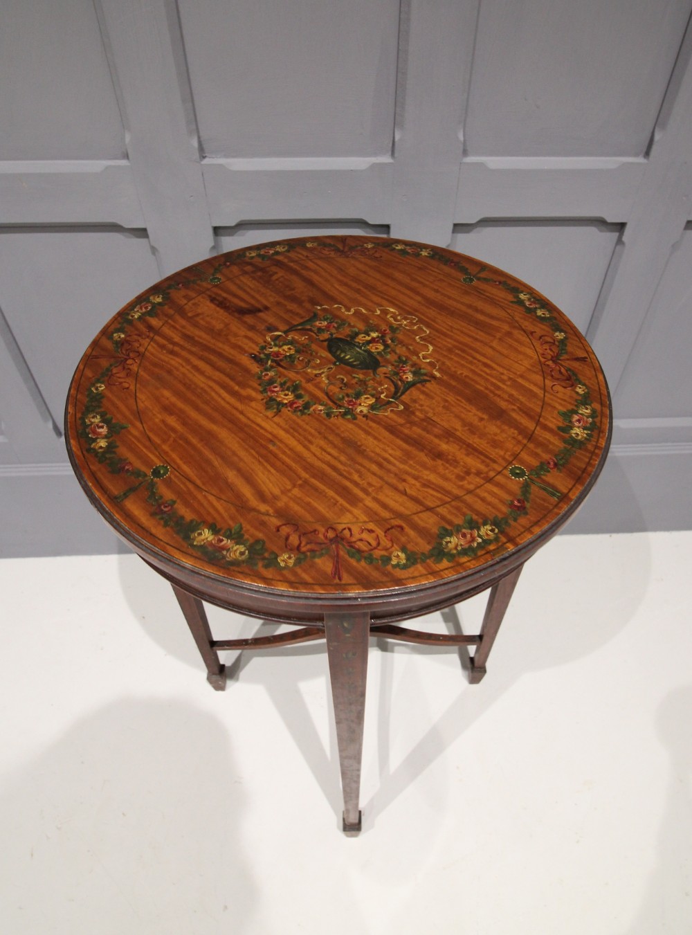 EDWARDIAN SATINWOOD PAINTED SIDE TABLE