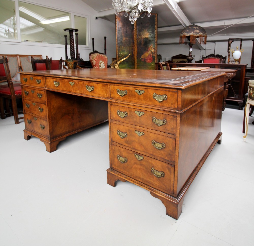 A BEAUTIFUL WALNUT PEDESTAL DESK View II