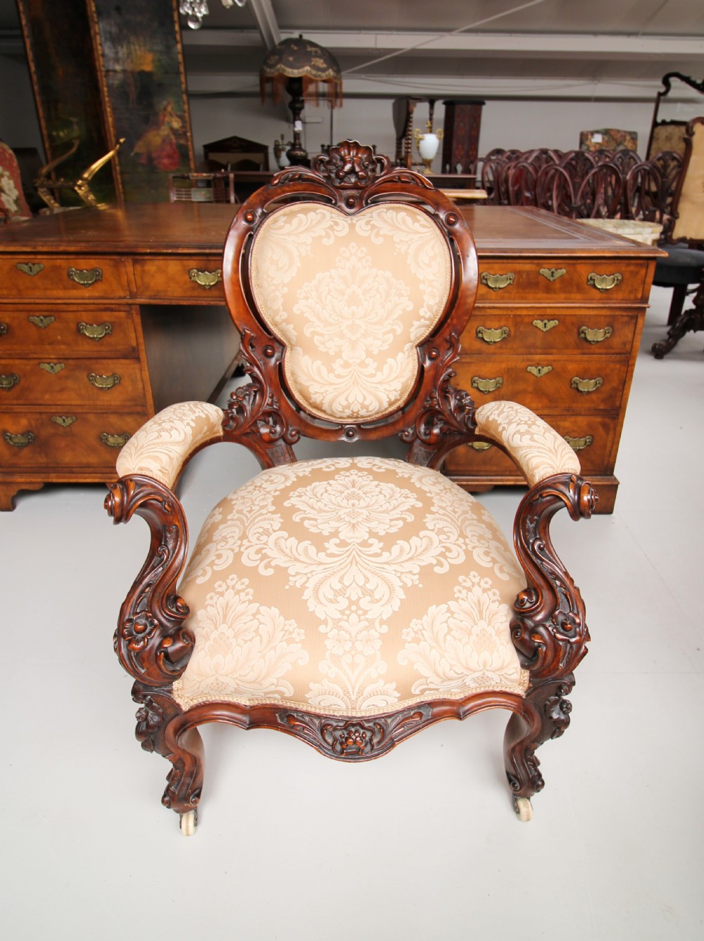 A BEAUTIFUL VICTORIAN CARVED WALNUT ARMCHAIR View II
