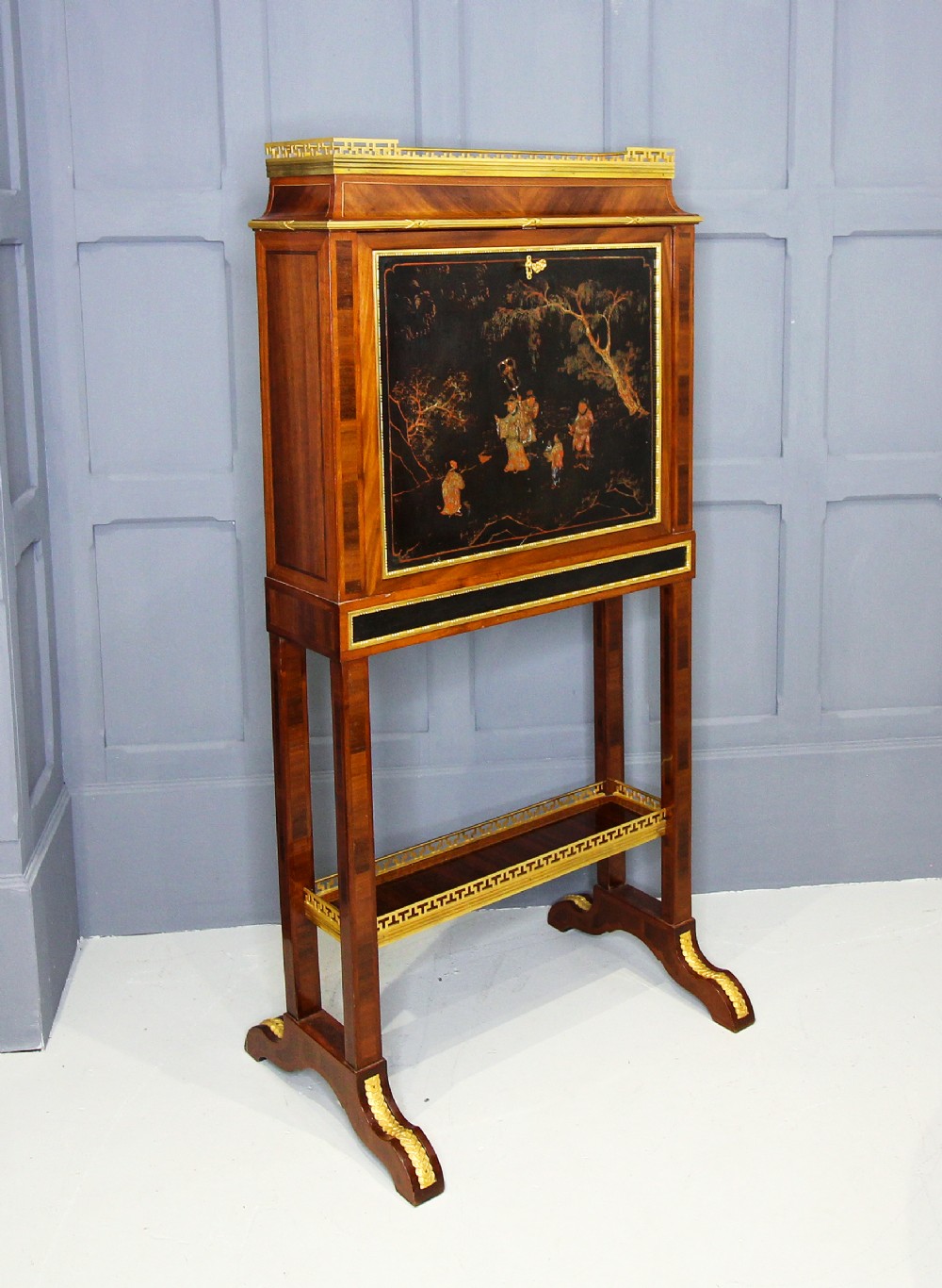 A FRENCH MAHOGANY & GILT MOUNTED SECRETAIRE 