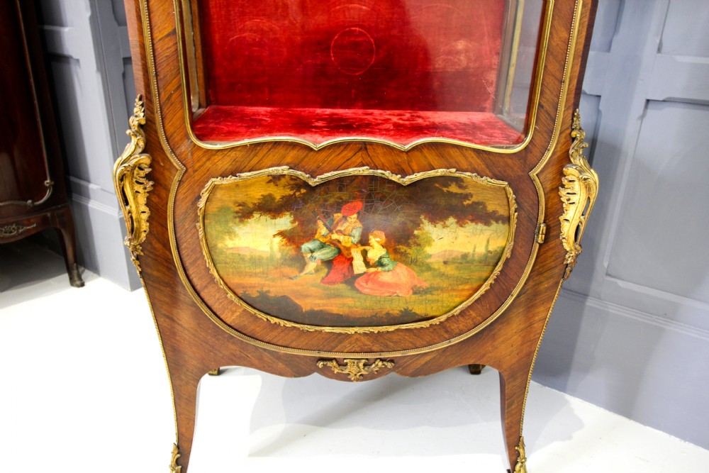 A FRENCH KINGWOOD & ORMOLU MOUNTED VERNIS MARTIN VITRINE CABINET View III