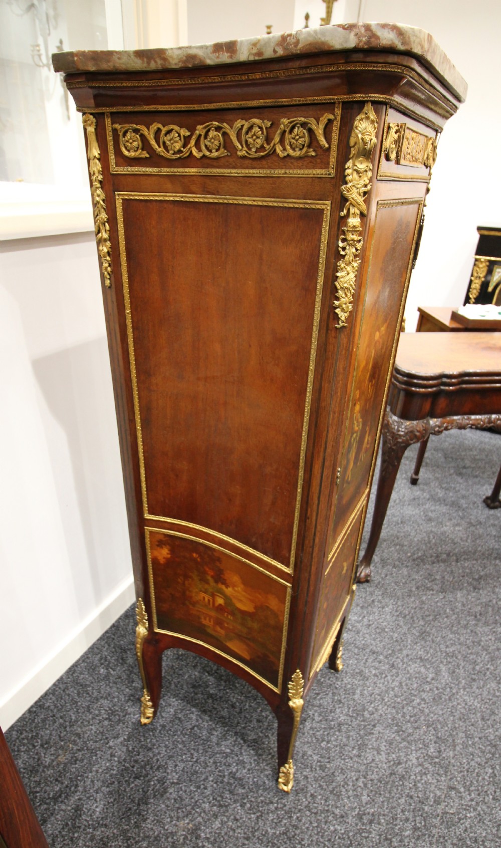 FRENCH MARBLE TOP VERNIS MARTIN CABINET  View IV