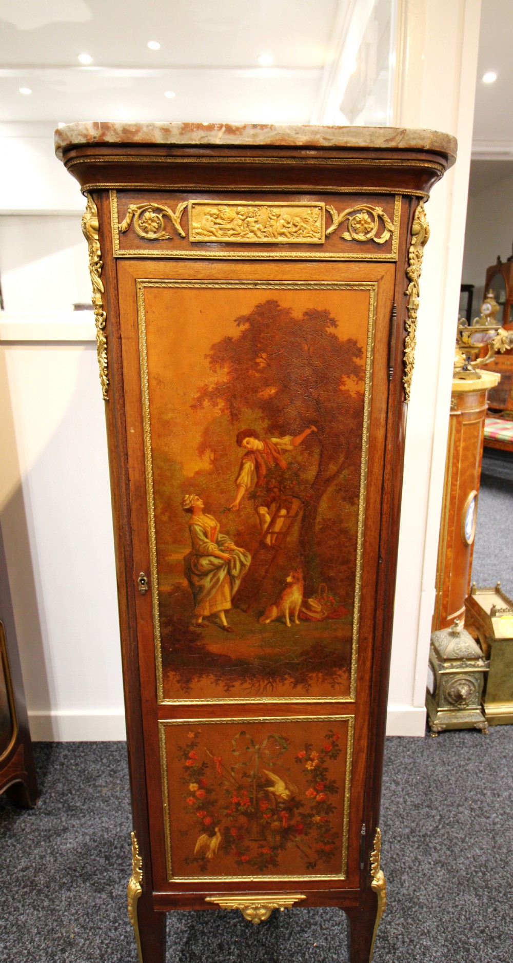 FRENCH MARBLE TOP VERNIS MARTIN CABINET  View V