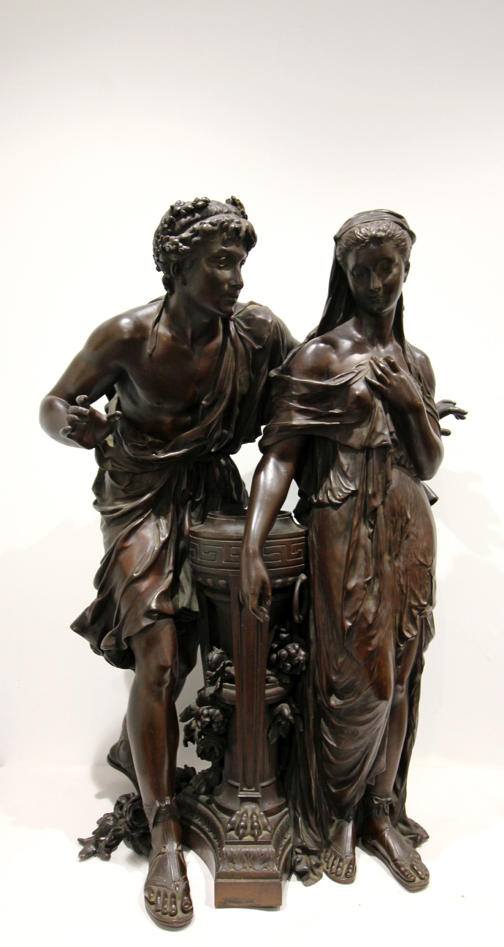 A FINE QUALITY LARGE FRENCH BRONZE FIGURE OF LADY & MAN IN THE MANNER OF MATHURIN MOREAU  View II