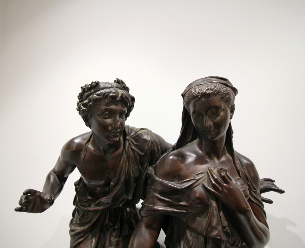 A FINE QUALITY LARGE FRENCH BRONZE FIGURE OF LADY & MAN IN THE MANNER OF MATHURIN MOREAU  View IV