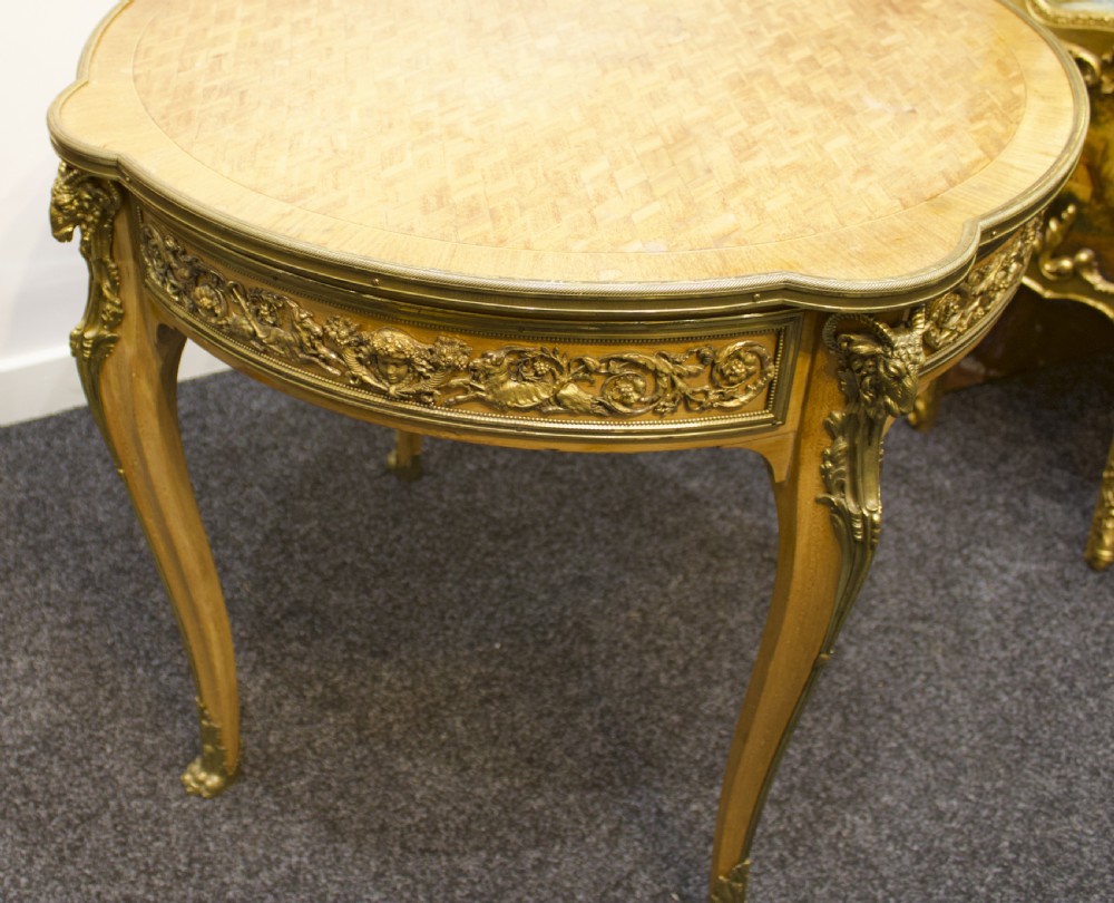 19TH CENTURY FRENCH ORMOLU MOUNTED CENTRE TABLE  View VI