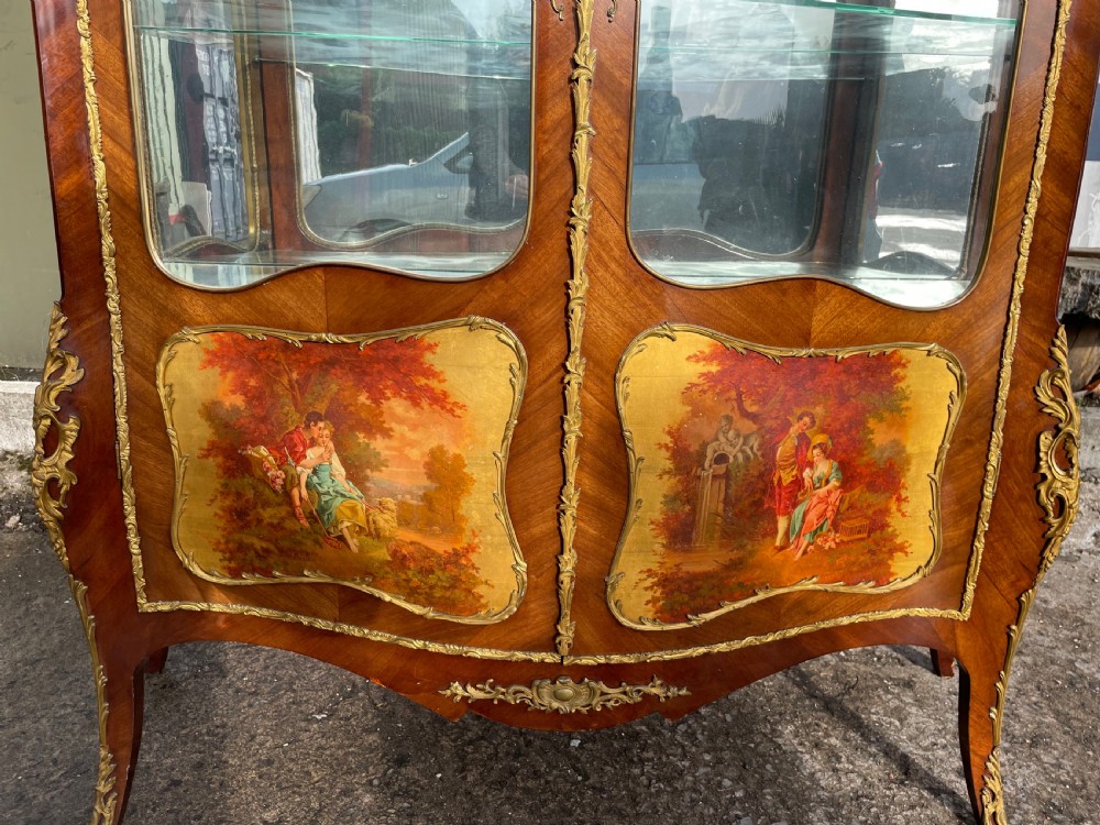 FANTASTIC AND LARGE SIZE TWO DOOR VERNIS MARTIN VITRINE CABINET  View VII