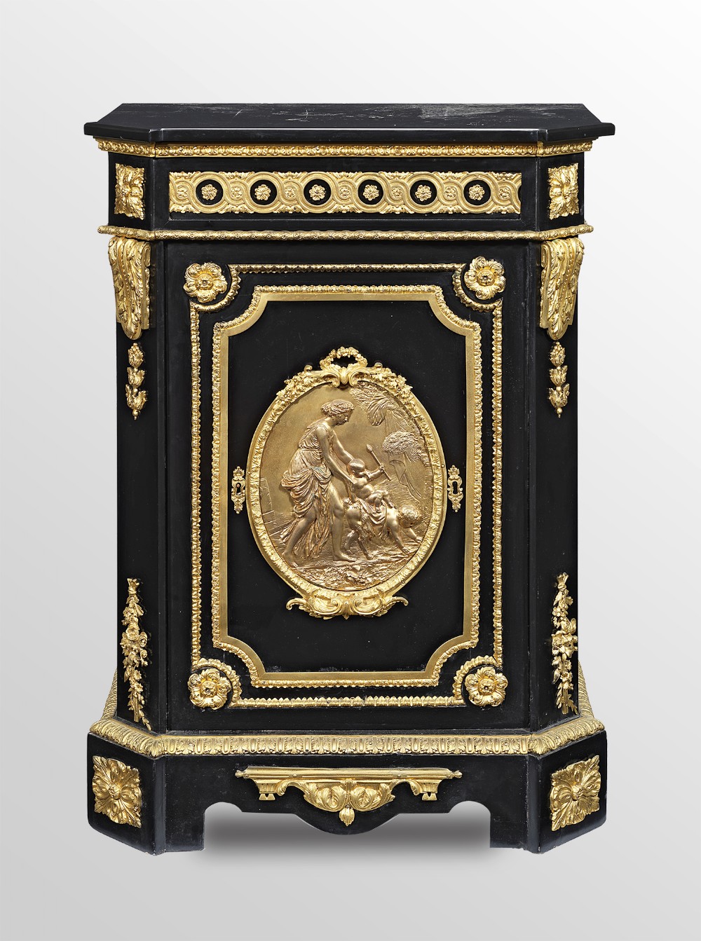 19TH CENTURY EBONISED & ORMOLU MOUNTED CABINET