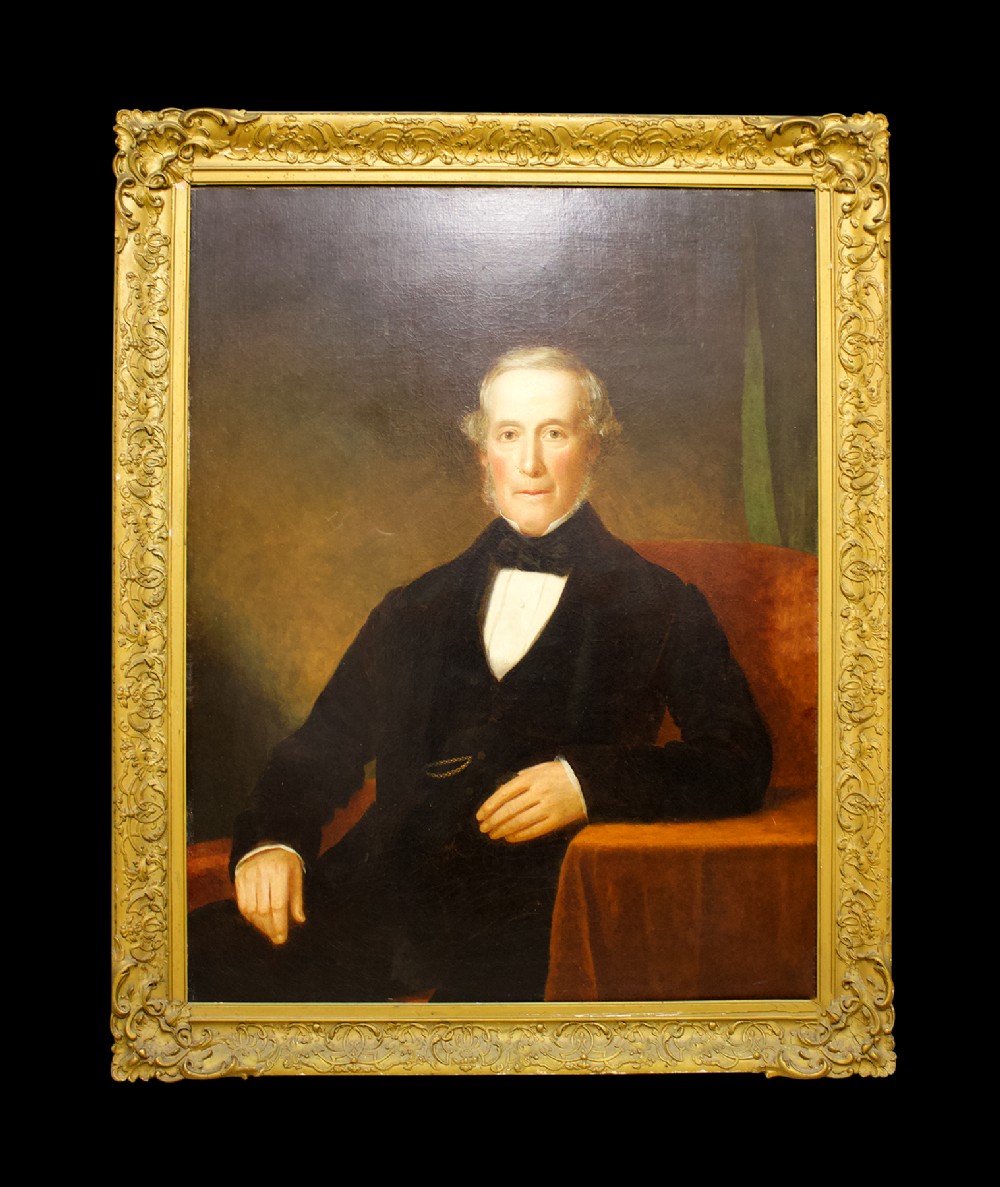 LARGE OIL PAINTING ON CANVAS OF GENTLEMAN 