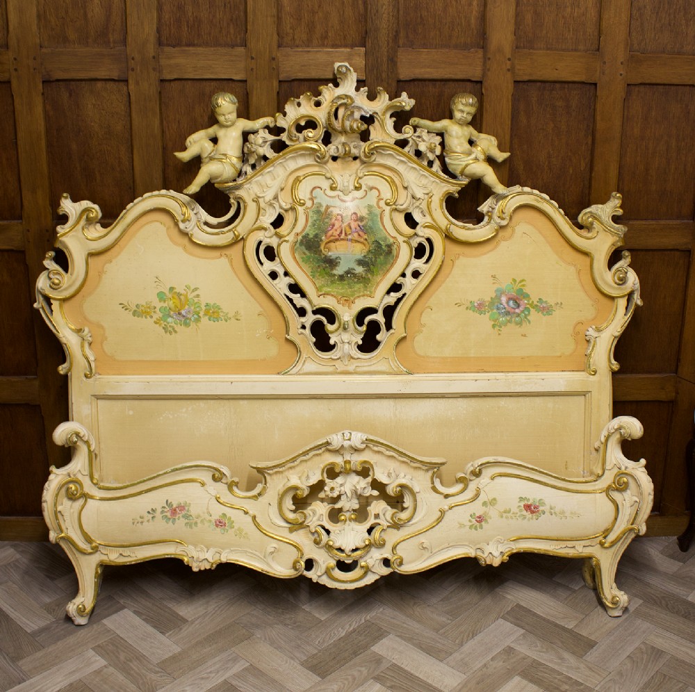 Early 20th Century Italian Painted Bed 