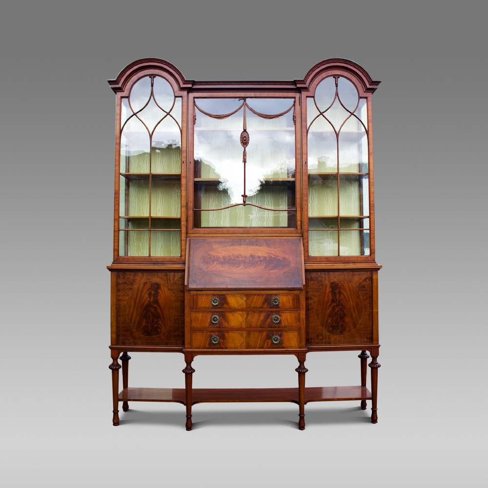 Edwardian Flamed Mahogany Display Cabinet