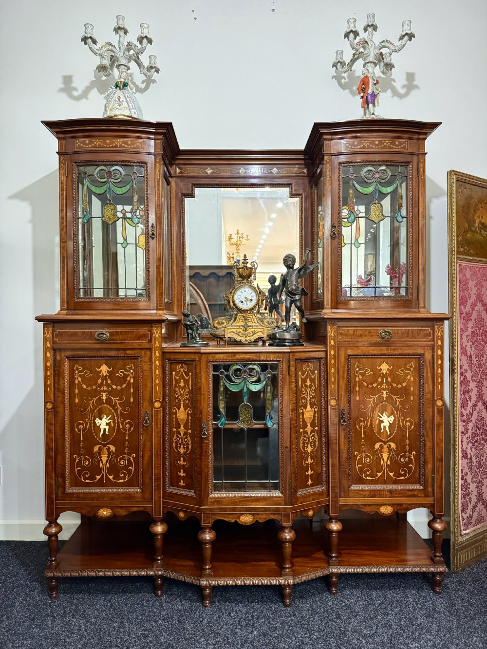 19th Century Mahogany Inlaid Cabinet 