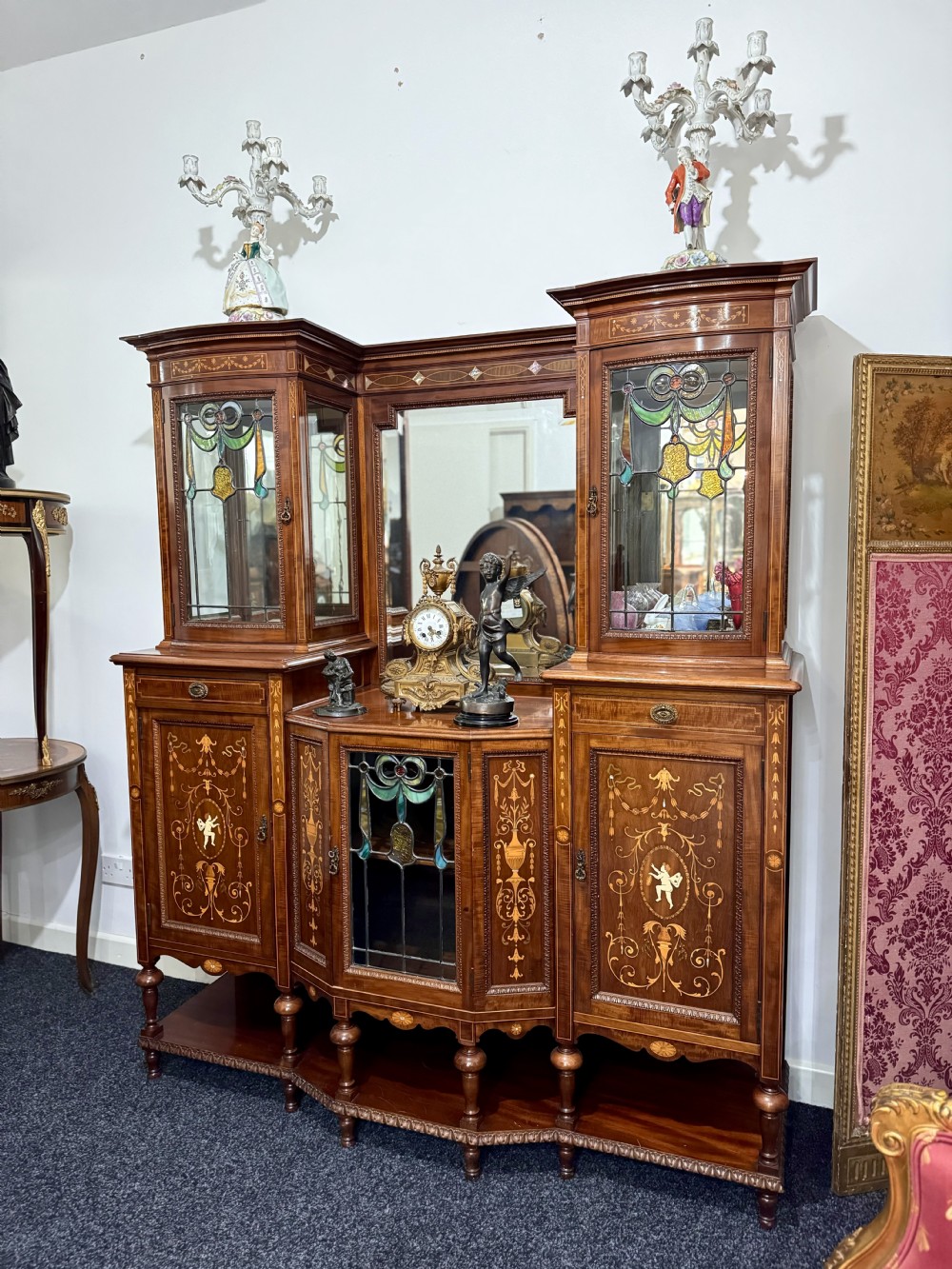 19th Century Mahogany Inlaid Cabinet  View II