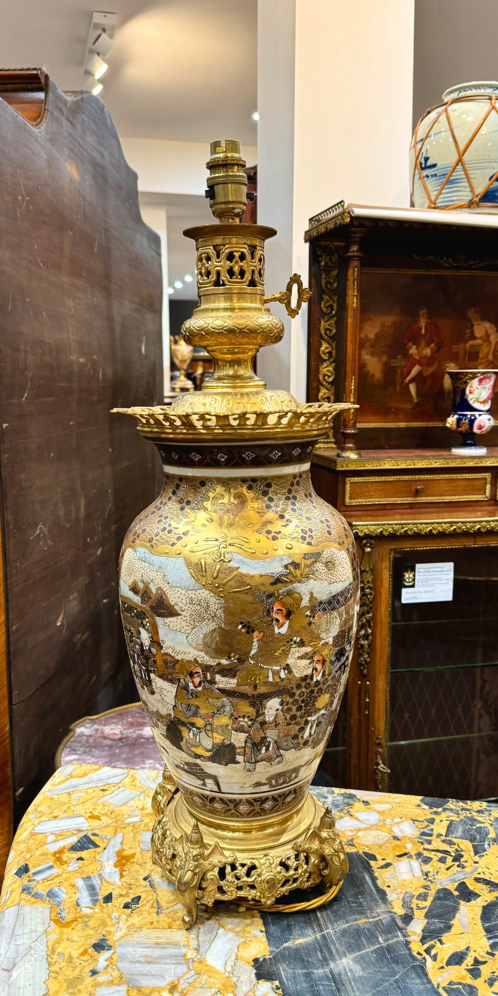 A Beautiful Pair Of Japanese Satsuma Lamps  View III