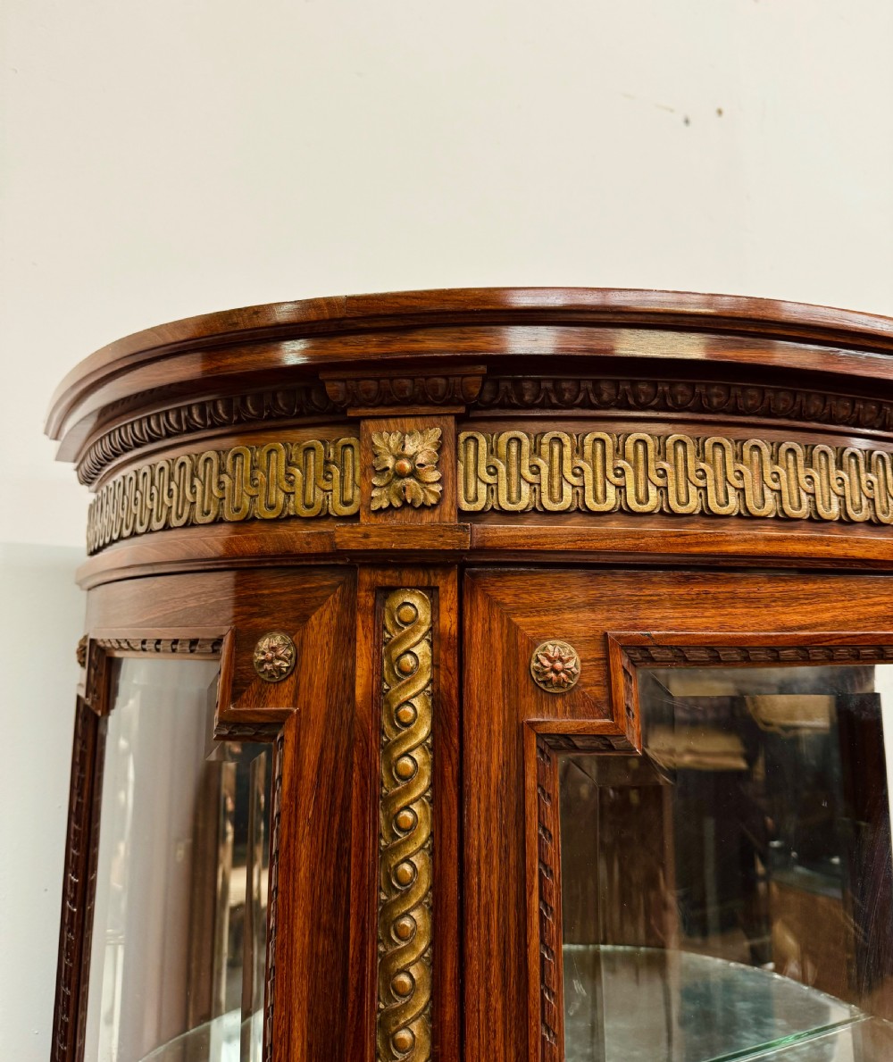 19th Century French Rosewood & Carved Giltwood Vitrine Cabinet  View V