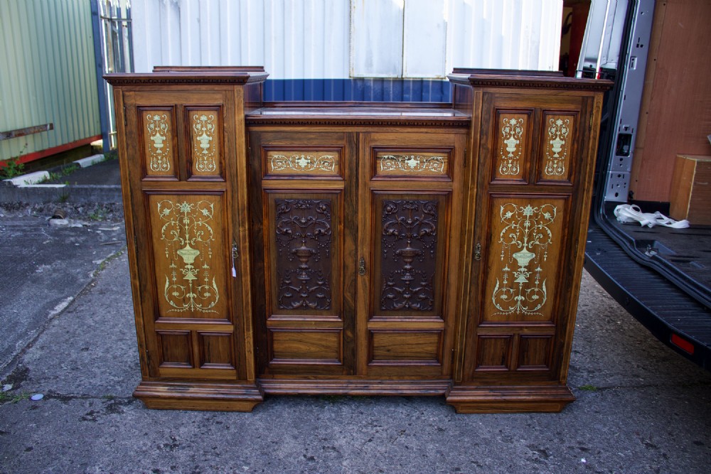 Stunning Antique Rosewood Inlaid Side Cabinet 