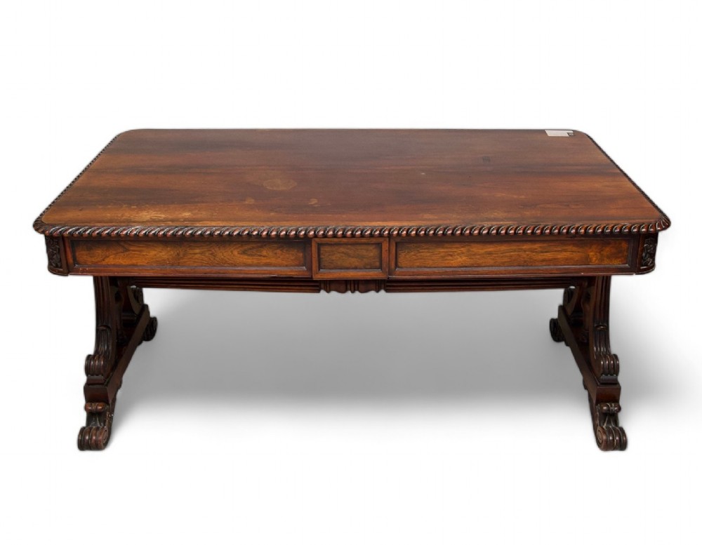 Stunning Quality Antique Rosewood Library Table 