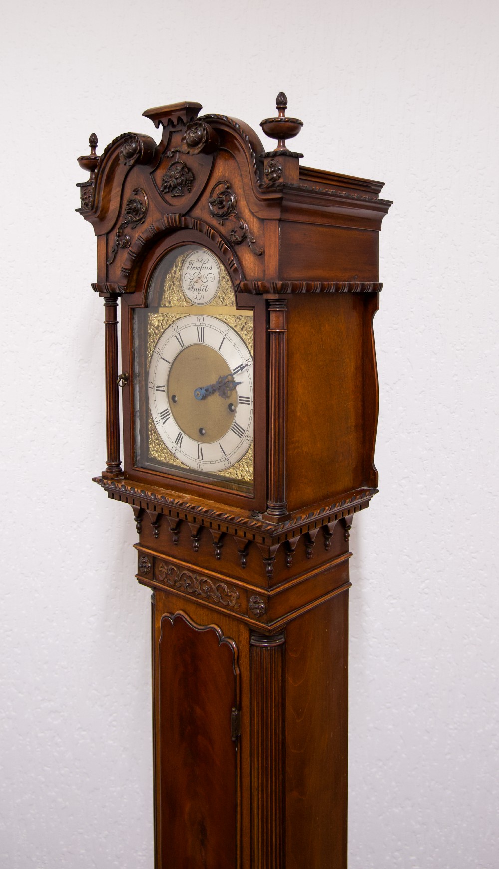 Stunning Antique Chippendale Style Mahogany Grandmother Clock View IX