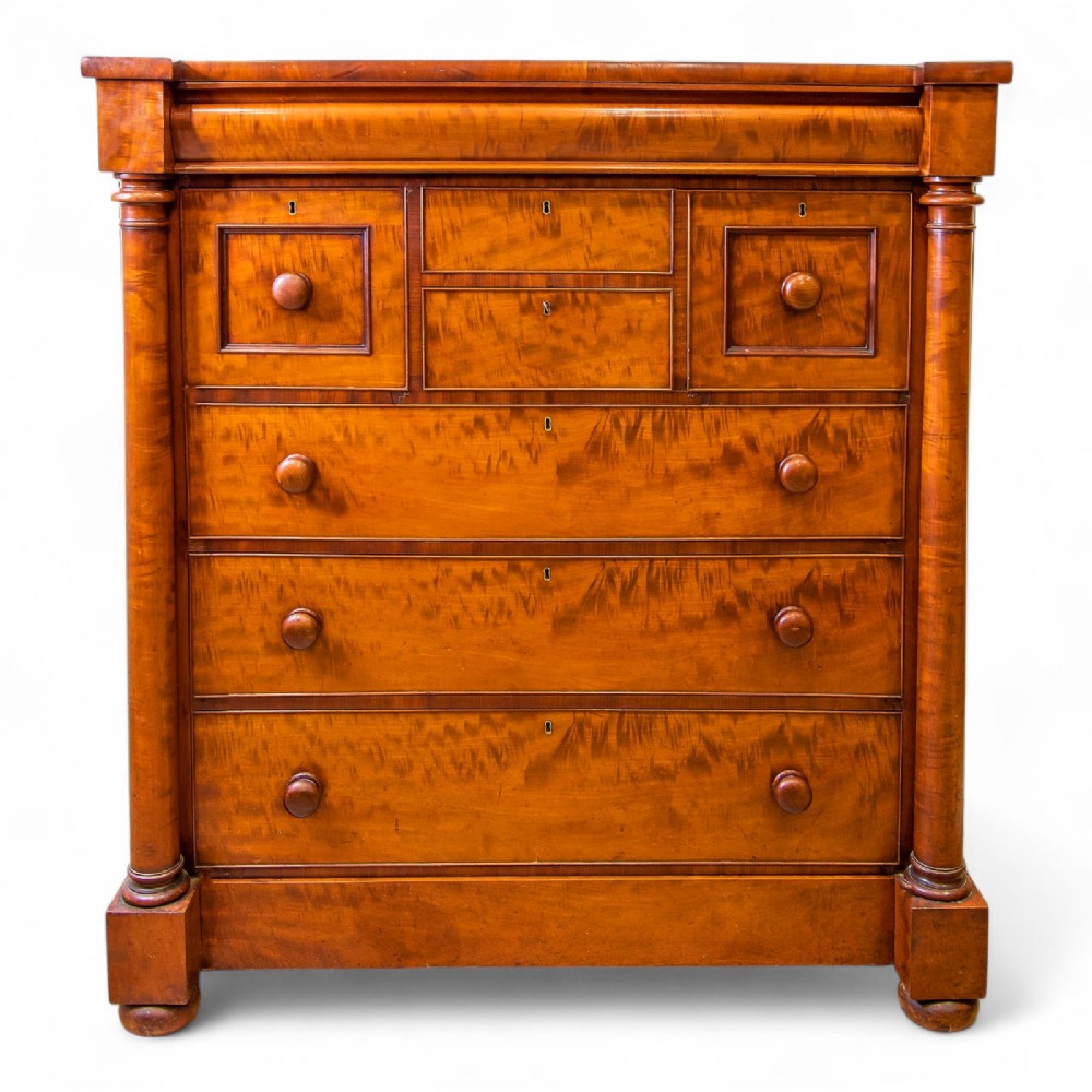 Antique Victorian Flamed Mahogany Scotch Chest Of Drawers