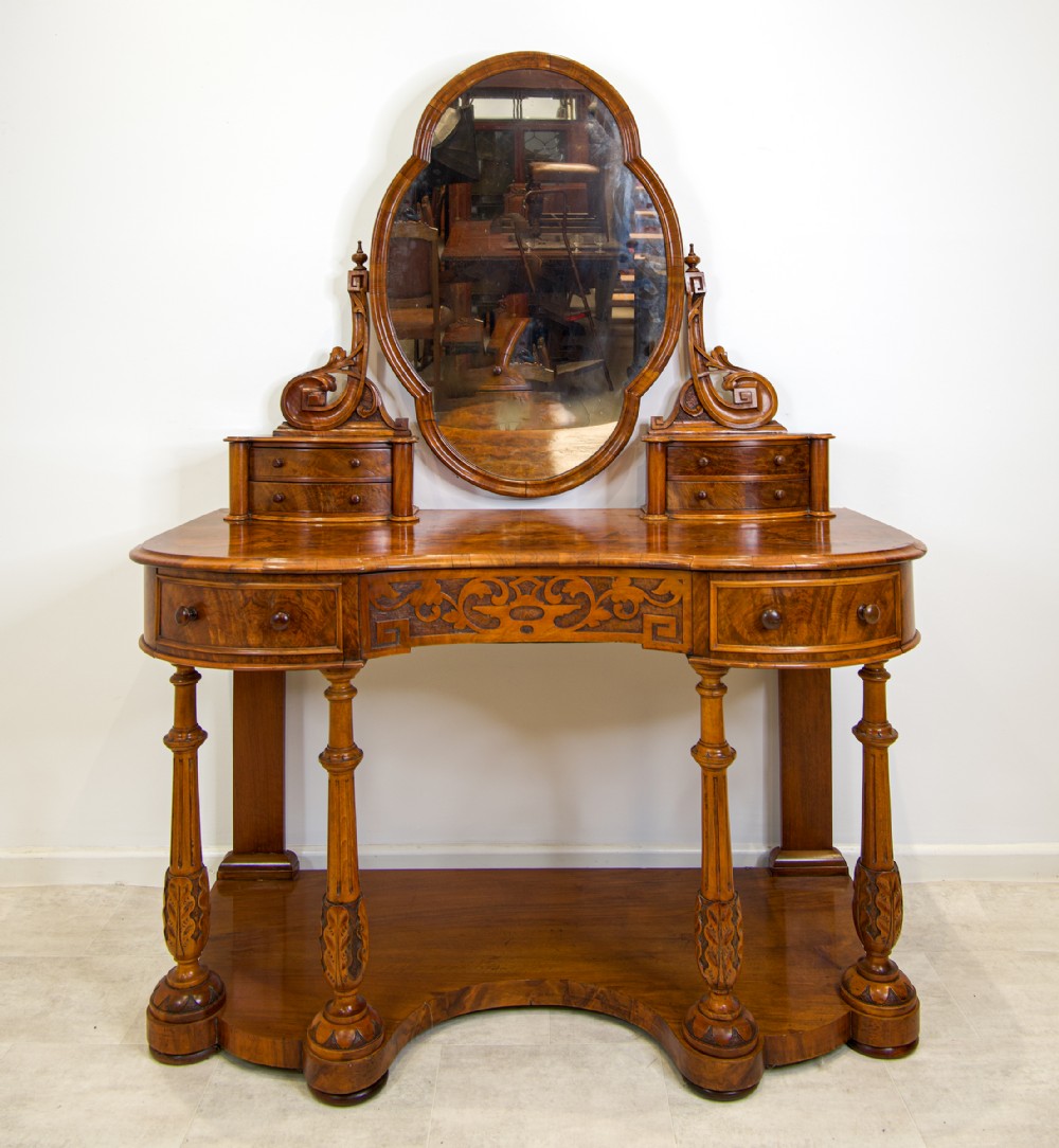 Antique Victorian Burr Walnut Duchess Dressing Table