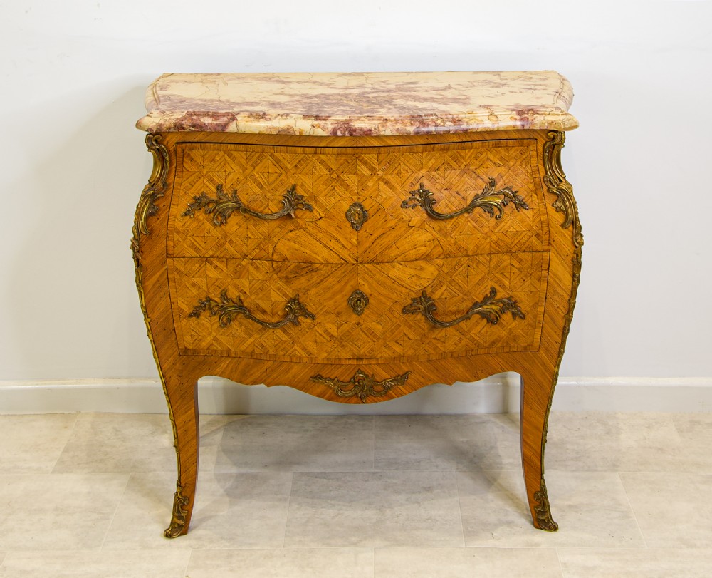 Antique French Kingwood Marble Top Commode / Chest Signed Bruneau c.1880