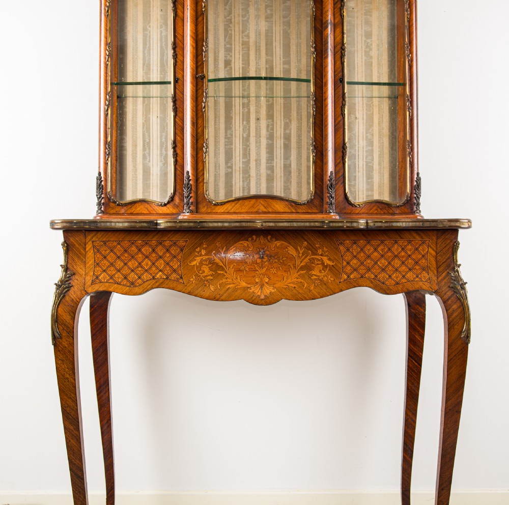 Fine Quality French Kingwood Marquetry Cabinet on Stand, Circa 1880 View V