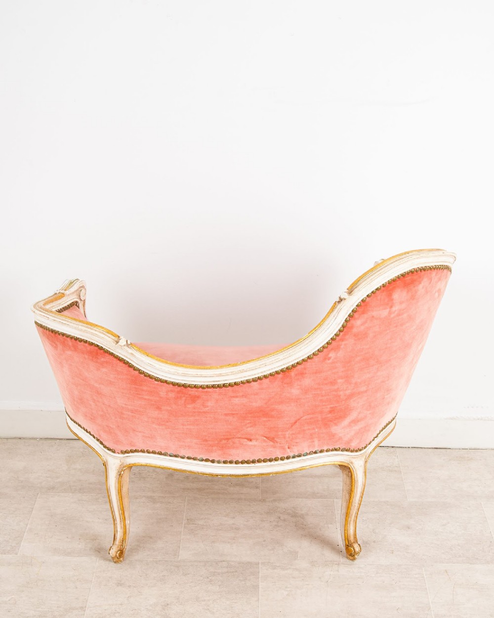 Antique French Painted Giltwood Boudoir Chair Sofa, circa 1910 View IV